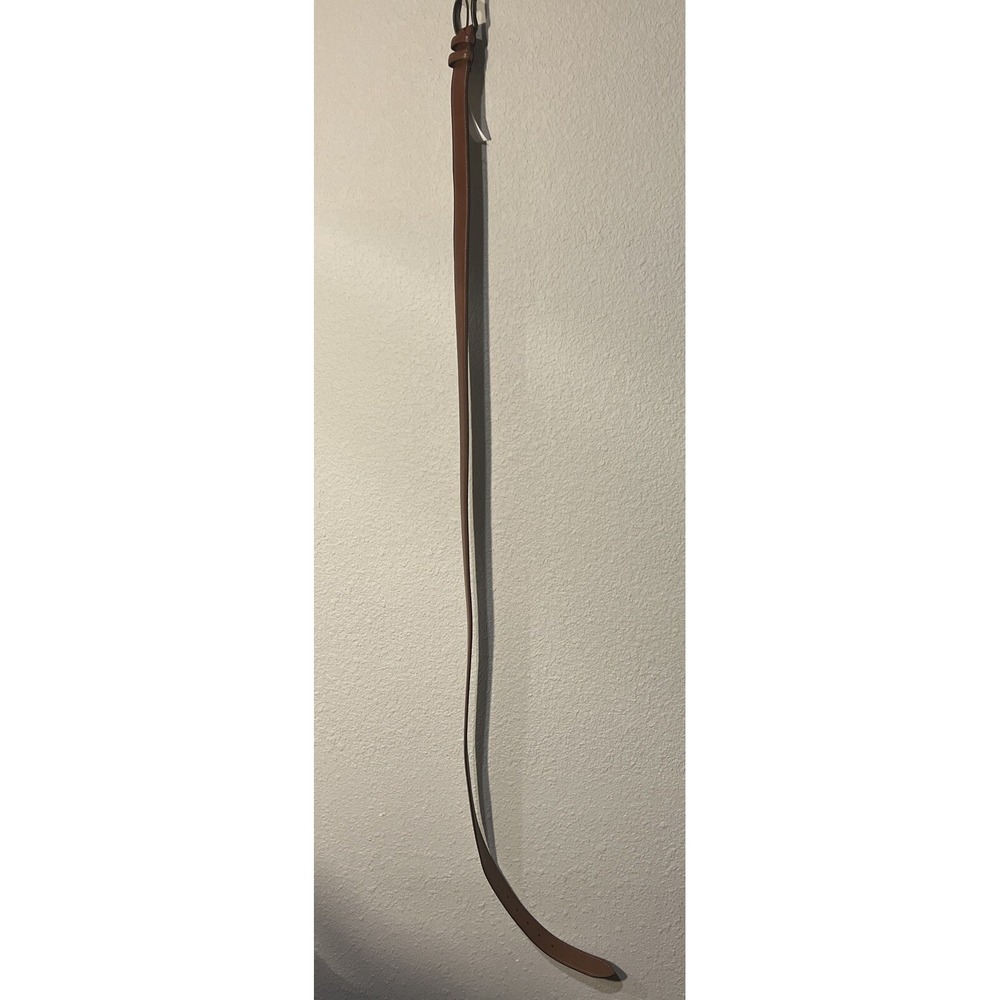 JOSEPH ABBOUND Belt Brown Leather Double Edge Stitching bronze Hrdw 50